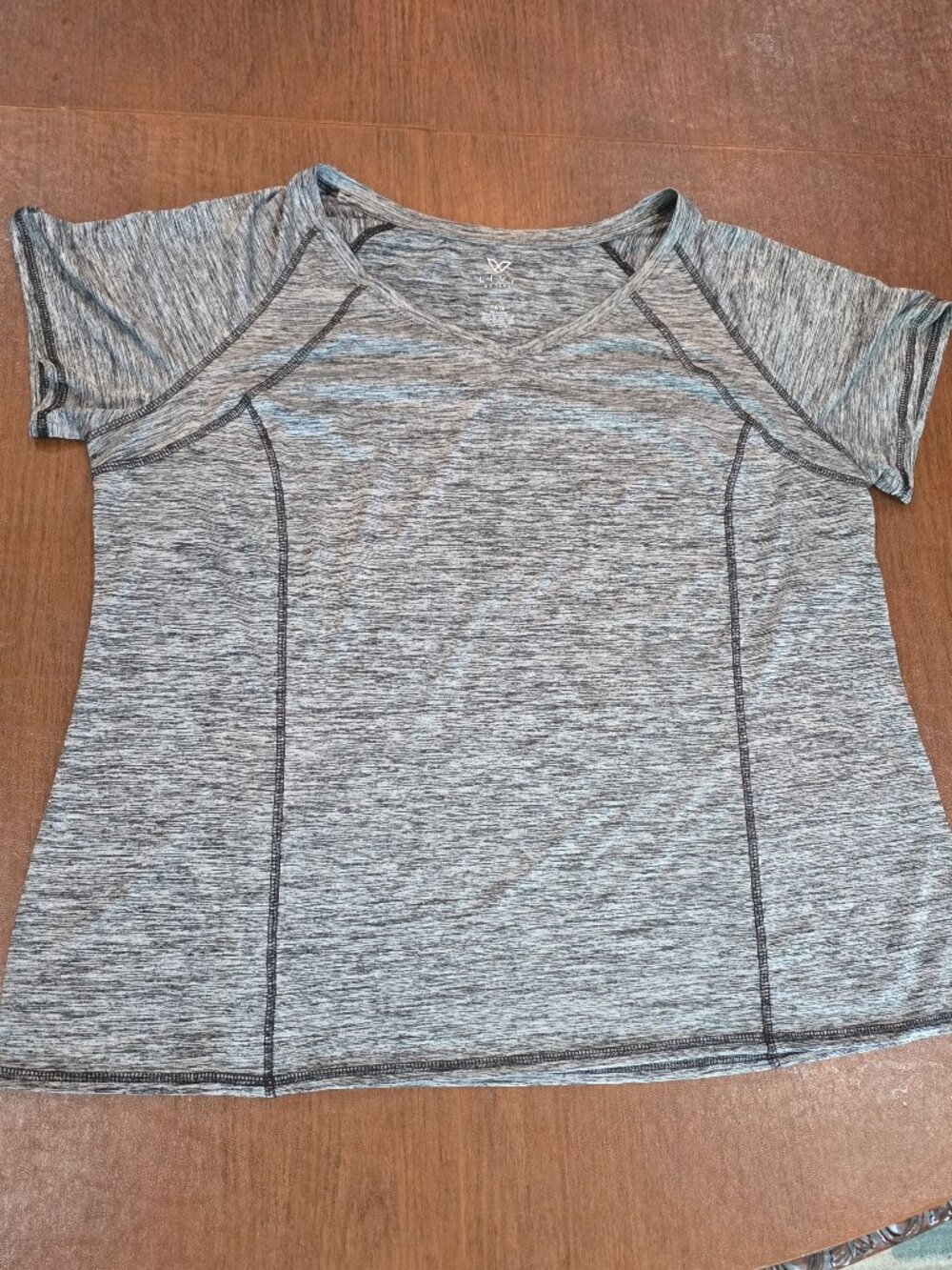 LIVI Active Lane Bryant Gray Space Dye V-Neck Tee 18/20